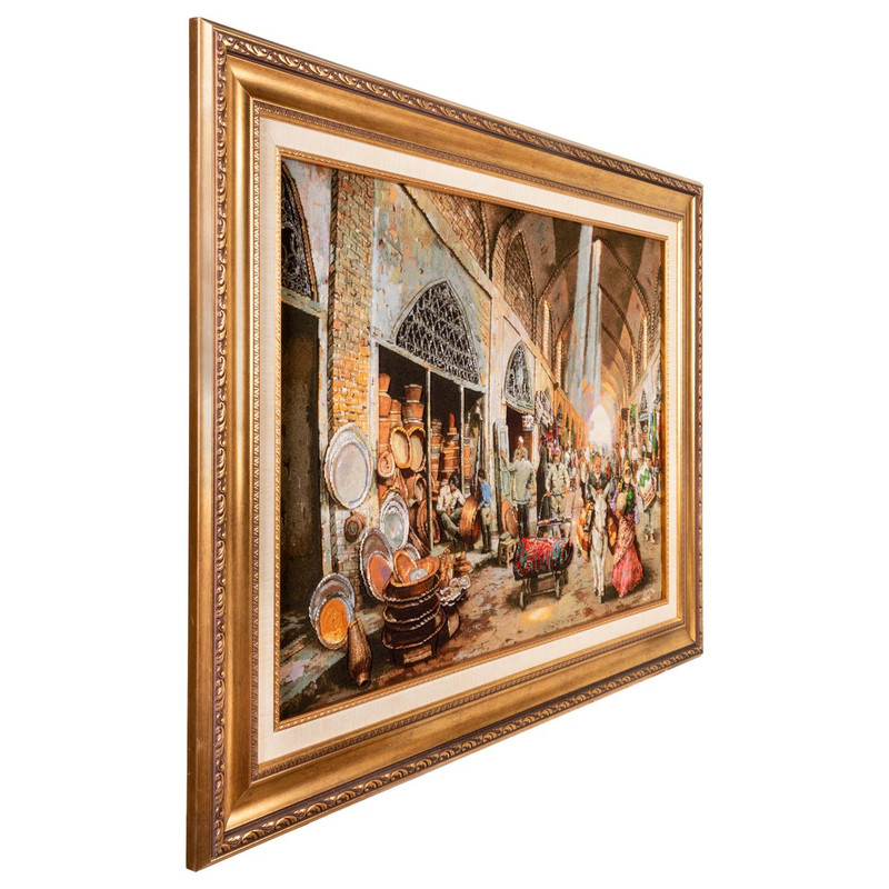 تابلو فرش دستباف سی پرشیا مدل بازار مسگرها کد 902815