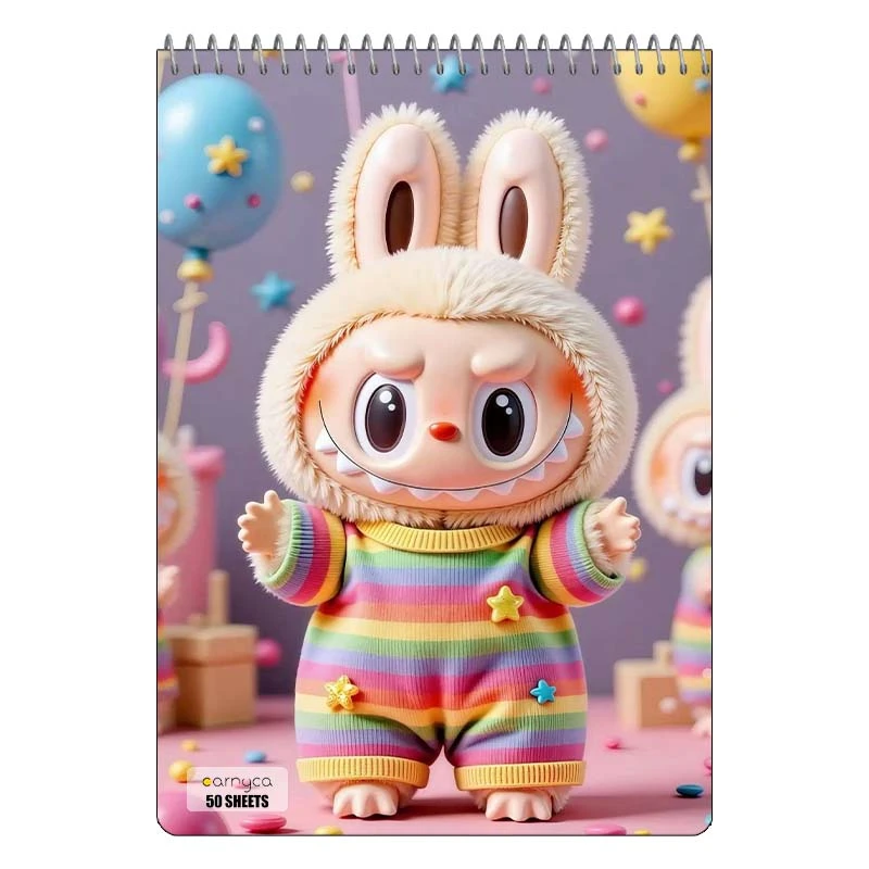 دفتر نقاشی 50 برگ سیمی کارنیکا طرح لابوبو Labubu کد 49956