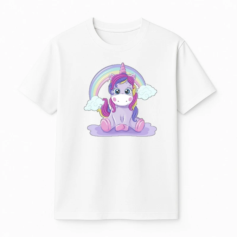 تی‌شرت آستین کوتاه دخترانه مدل یونیکورن کد v14 