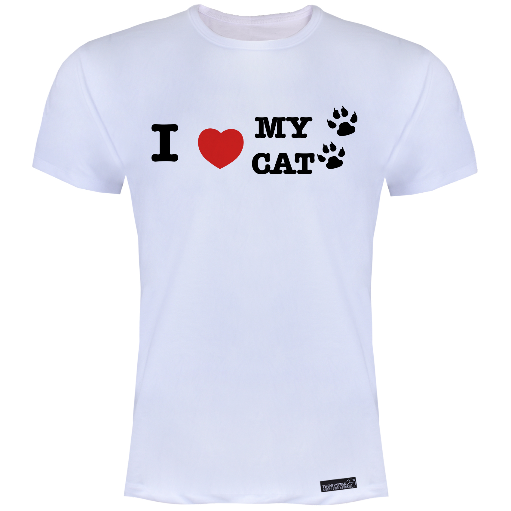 تی شرت آستین کوتاه مردانه 27 مدل I Love My Cat کد MH88