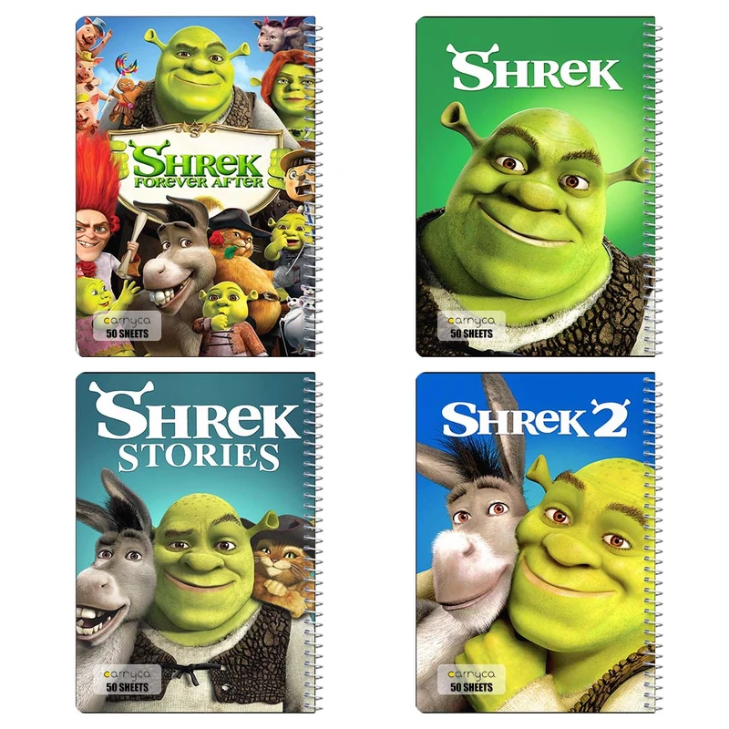 دفتر نقاشي 50 برگ کارنيکا طرح شرک Shrek کد 23880 مجموعه 4 عددی