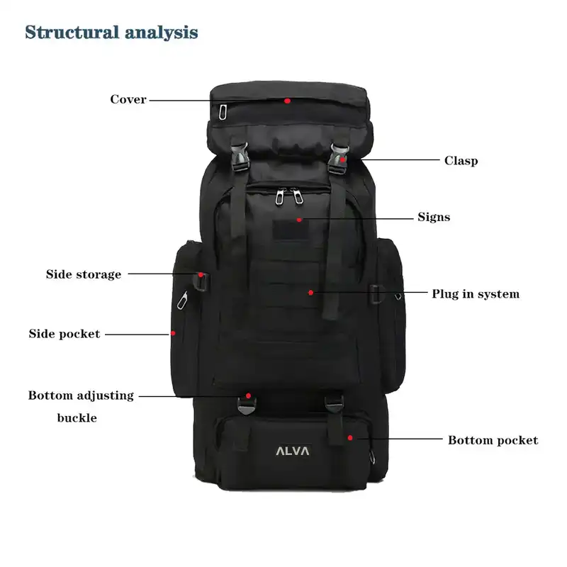 کوله پشتی سفری 80 لیتری آلوا مدل BTY-3070