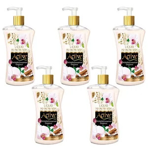 مایع دستشویی اکتیو مدل دارچین حجم 450 میلی لیتر مجموعه 5 عددی