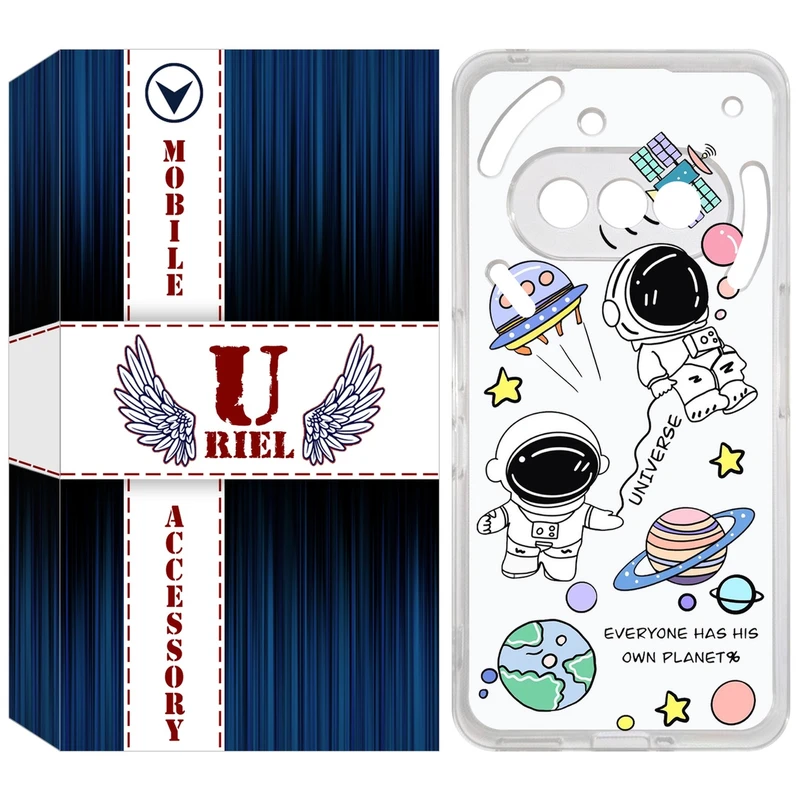 کاور یوریل مدل Clear کد 25 طرح فضانوردان مناسب برای گوشی موبایل ناتینگ فون 3a