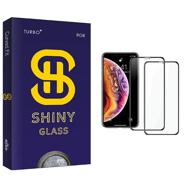 محافظ صفحه نمایش آتوچبو مدل Shiny Glass مناسب برای گوشی موبایل اپل iPhone X/XS بسته 2 عددی
