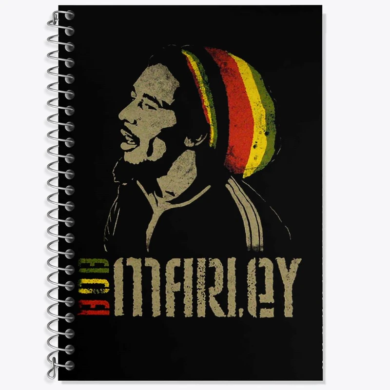 دفتر زبان 50 برگ خندالو مدل دو خط طرح باب مارلی Bob Marley کد 3275