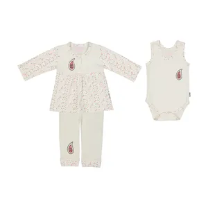 ست 3 تکه لباس نوزادی دخترانه رویش کد 94