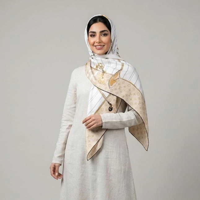 روسری زنانه مدل ابریشم توییل کد 10290-140