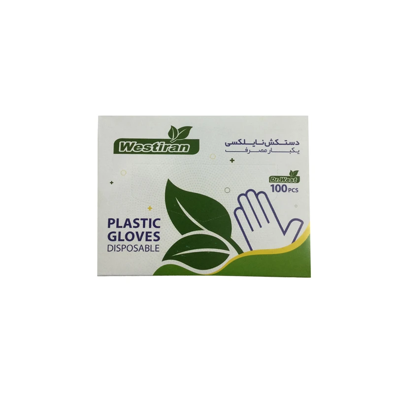دستکش یکبار مصرف نایلونی وست مدل 01 بسته 100 عددی