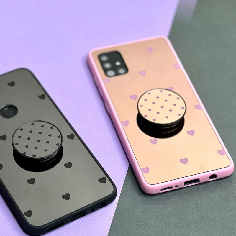 کاور مدل قلبی آیینه ای کد 02 مناسب برای گوشی موبایل سامسونگ GALAXY A11 به همراه بند و پایه نگهدارنده 3