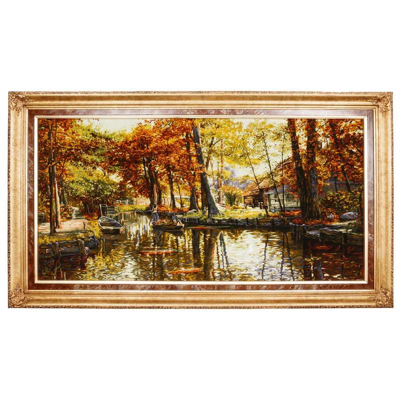 تابلو فرش دستباف سی پرشیا مدل منظره برکه کد 902642