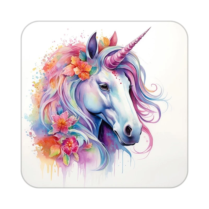 زیر لیوانی کاکتی طرح اسب تک شاخ و یونیکورن مدل mp31706