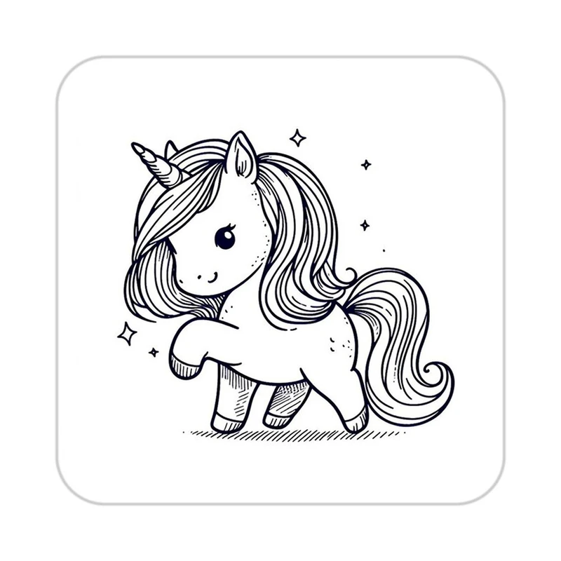 زیر لیوانی کاکتی طرح اسب تک شاخ و یونیکورن مدل mp31371