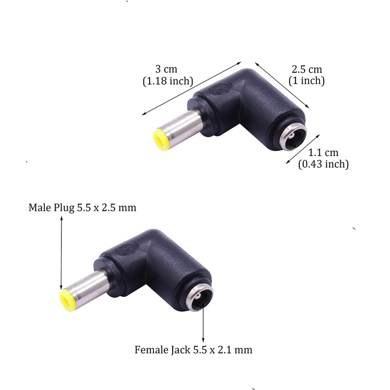 فیش تغذیه آداپتور مدل 5.5x2.5mm-90.Degree