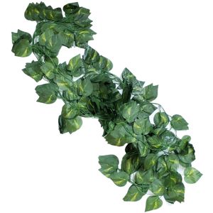 ریسه برگ مصنوعی طرح پتوس طول 2 متر و 40 سانتیمتر بسته 12 عددی جنس پارچه مناسب دکوراسیون داخلی و تزئینی