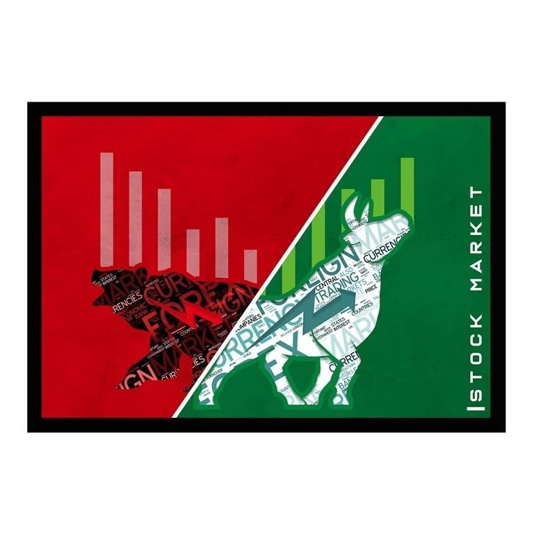 تابلو بکلیت طرح بازار مالی و بازار فارکس مدل B-S10670 فریم مشکی