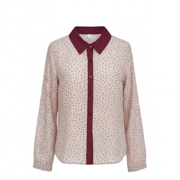 شومیز آستین بلند یقه برگردان زنانه مدل یلدایی