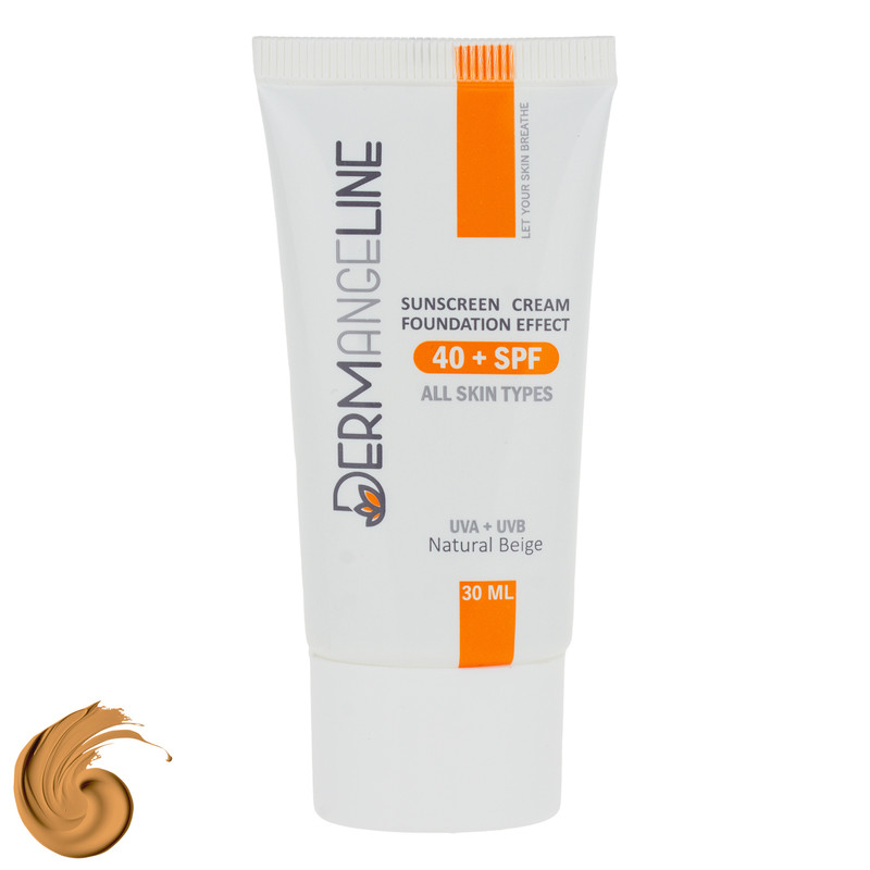 کرم ضد آفتاب رنگی صورت درمنجلین SPF 40 مدل NB-01 محافظ در برابر اشعه UVA و UVB مناسب برای انواع پوست حجم 30 میلی‌لیتر