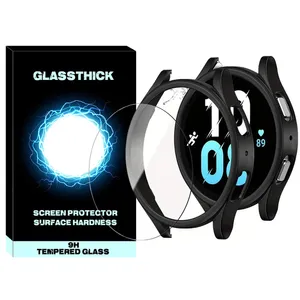 کاور گلستیک مدل PC-Bumper-GL مناسب برای ساعت هوشمند سامسونگ Galaxy Watch 5 44mm به همراه محافظ صفحه نمایش
