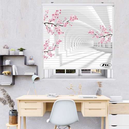 پرده زبرا زیو مدل سیلوئت 3D1542 سایز 150x150 سانتی متر