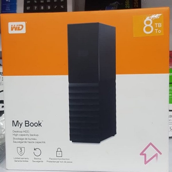 هارد اکسترنال وسترن دیجیتال مدل  My Book Desktop ظرفیت هشت ترابایت دارای رابط USB Type-A 3.0