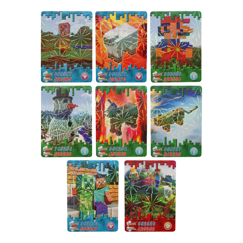 اسباب بازی شانسی مدل کارت بازی طرح ماین کرفت کد Minecraft 01 مجموعه 8 عددی