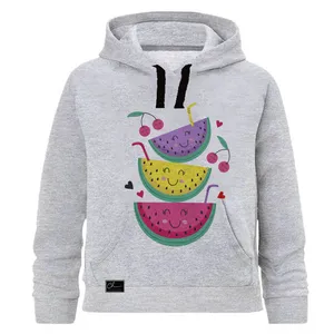 هودی دخترانه مدل هندوانه یلدا کد J61 رنگ طوسی