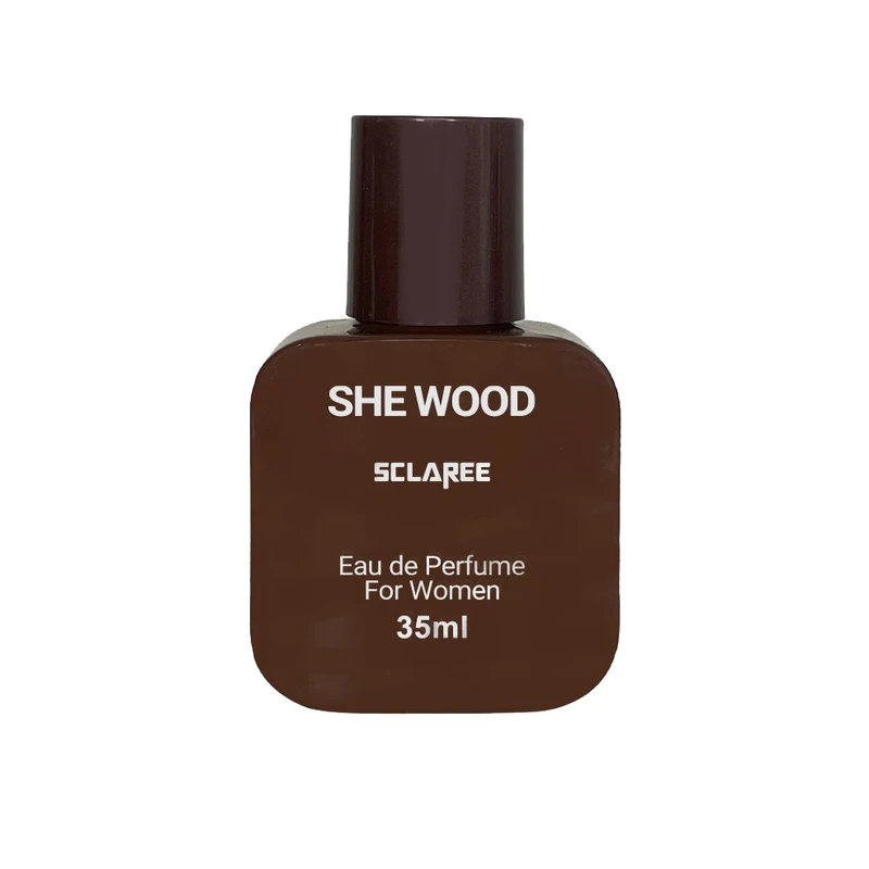 عطر جیبی زنانه اسکلاره مدل She wood  با رایحه گرم، شیرین حجم 35 میلی‌لیتر
