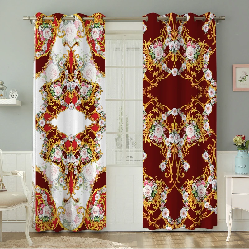 پرده نیروانا طرح سنتی  مدل هازان کد 4404سایز 140×280 سانتی متر