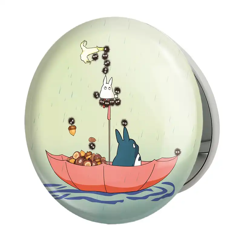 آینه جیبی خندالو طرح توتوروهای کوچک انیمه Totoro مدل تاشو کد 12814
