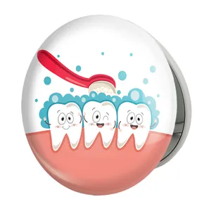 آینه جیبی خندالو طرح دندان و دندانپزشکی کودکانه مدل تاشو کد 27793 