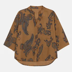 بلوز آستین سه ربع یقه هفت زنانه کد 50520