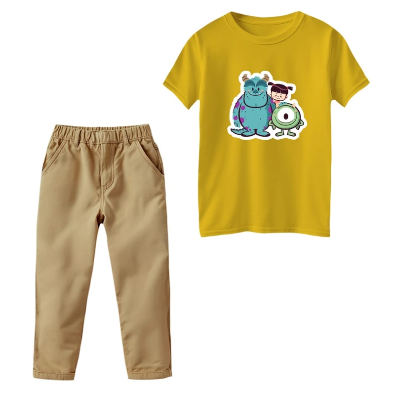 ست تی‌شرت و شلوار پسرانه مدل کارخانه هیولاها