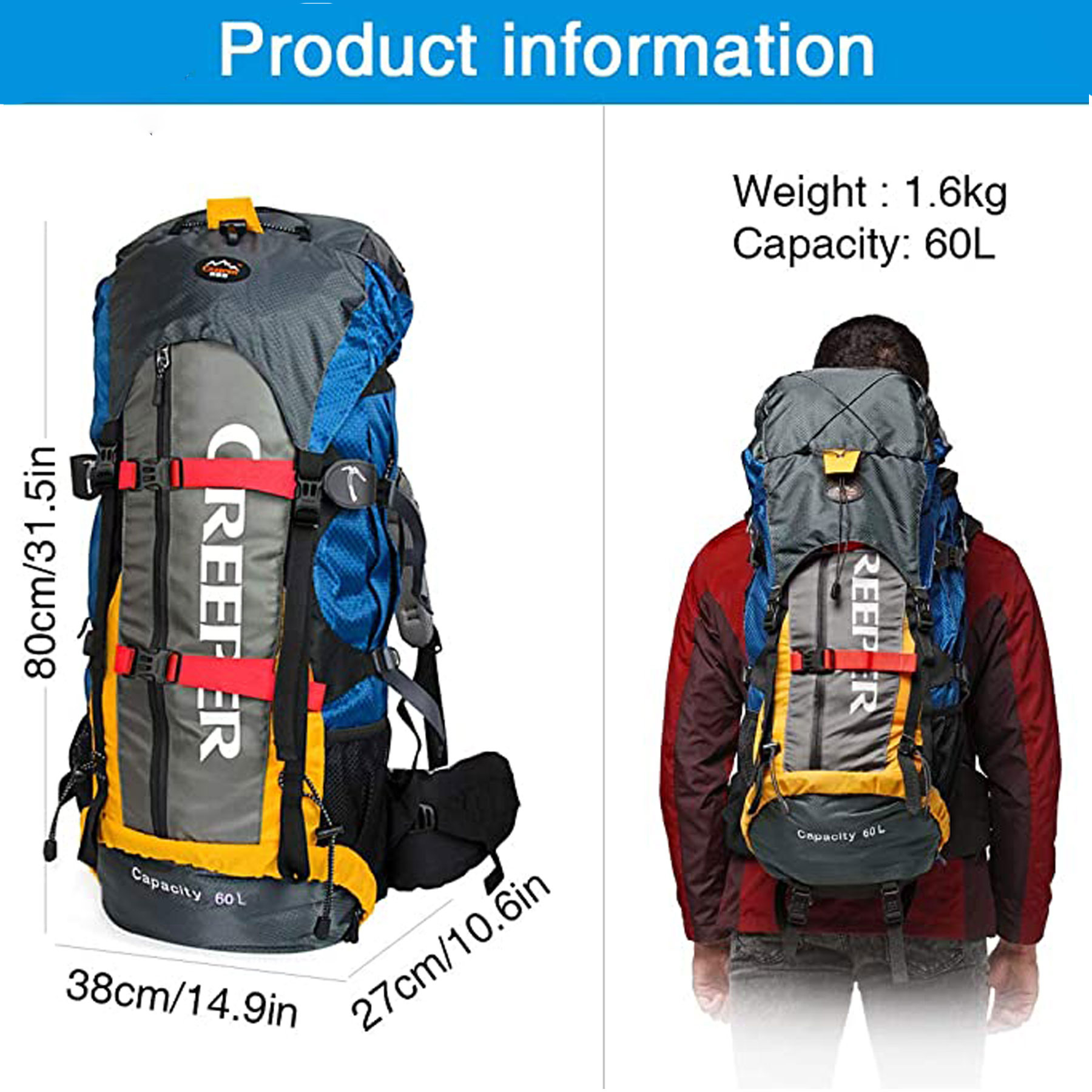 مشخصات، قیمت و خرید کوله پشتی سفری کریپر مدل capacity 60L | دیجی\u200cکالا
