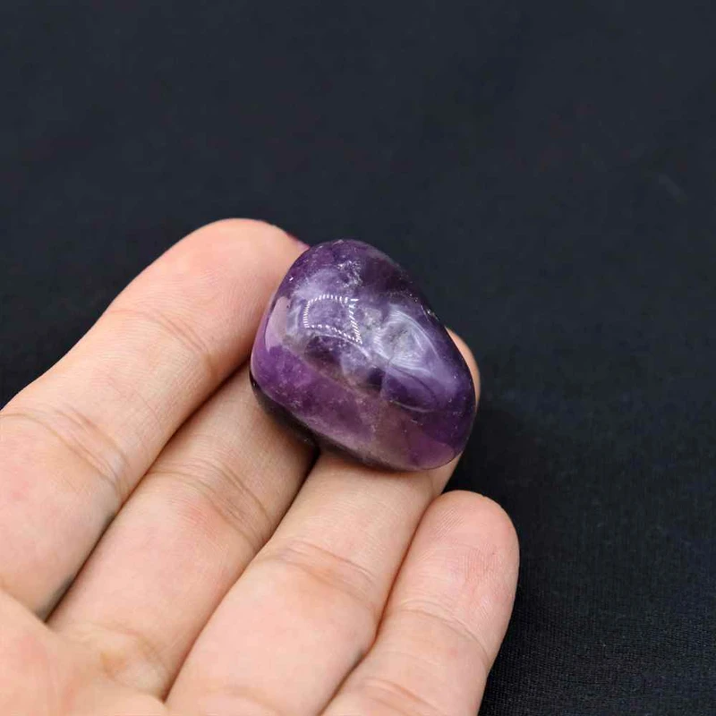 عکس شماره 4 : سنگ راف مانا جم مدل آمیتیست برزیلی تامبل شده کد 15