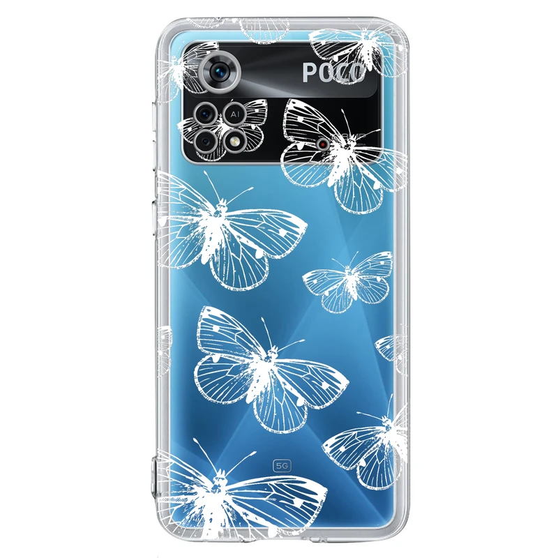 کاور مگافون طرح پروانه مدل C54-W مناسب برای گوشی موبایل شیائومی Poco X4 Pro 5G