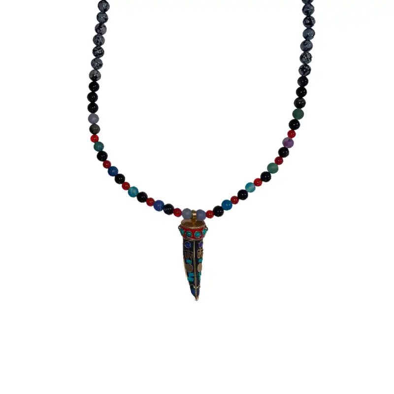 گردنبند مدل عاج تبتی دست ساز