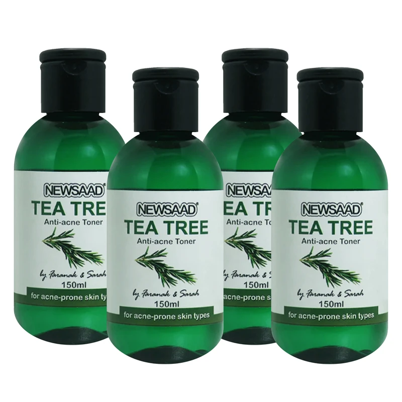 تونر پاک کننده صورت نیوساد مدل Tee Tree مناسب برای پوست آکنه ای حجم 150 میلی لیتر بسته 4 عددی
