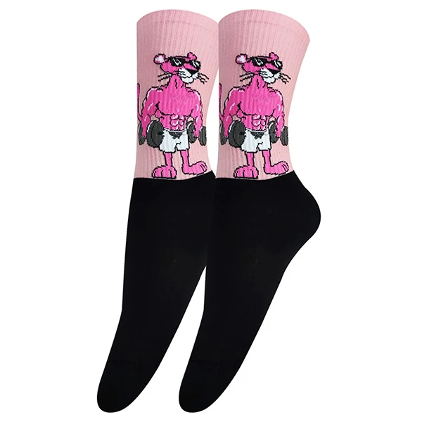 جوراب ساق بلند مردانه تن پوش هنگامه مدل پنبه کش اسپرت پلنگ صورتی کد P11