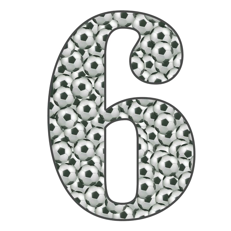 استند رومیزی تولد مدل عدد 6 طرح فوتبال کد 1329