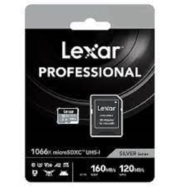 کارت حافظه microSDXC لکسار مدل 1066X کلاس A2 استاندارد UHS-U3 سرعت 160MBps ظرفیت 64 گیگابایت به همراه آداپتور SD