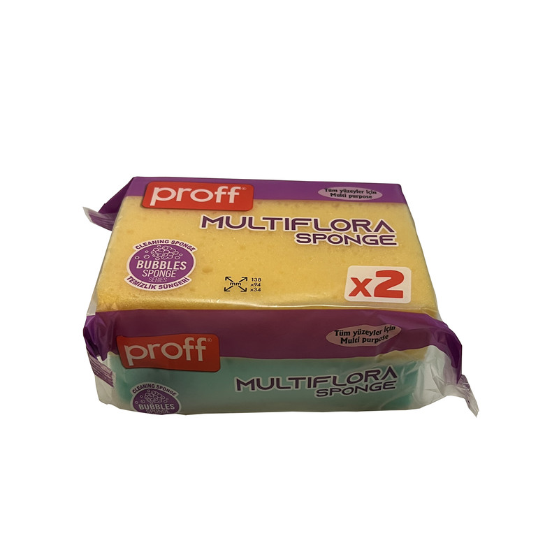 اسفنج ظرفشویی پروف مدل multiflora بسته 2 عددی