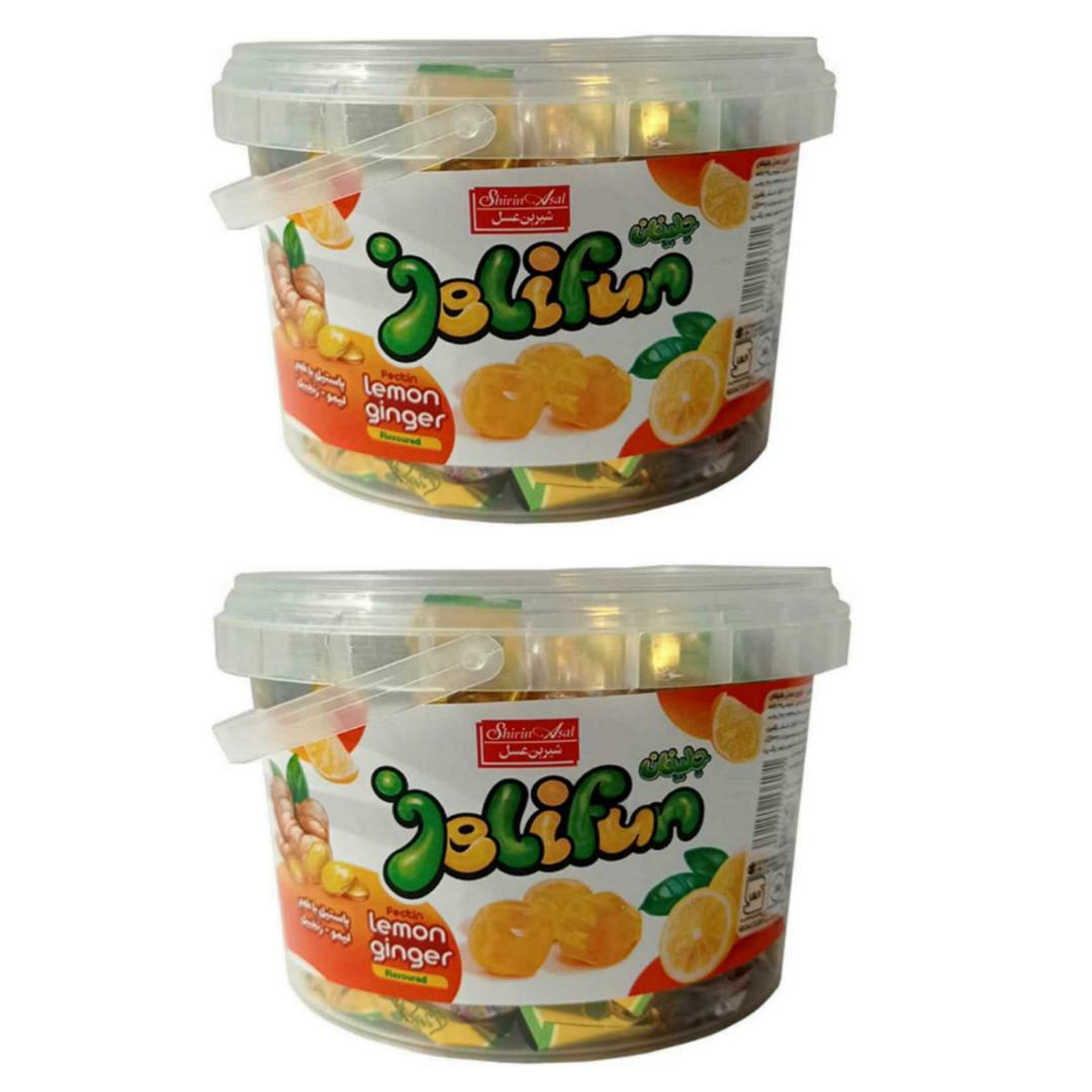 پاستیل لیمو زنجبیل ظرفی جلیفان شیرین عسل -200 گرم بسته 2 عددی