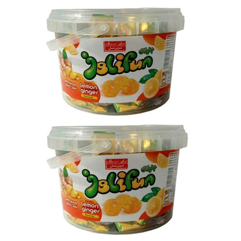 پاستیل لیمو زنجبیل ظرفی جلیفان شیرین عسل -200 گرم بسته 2 عددی