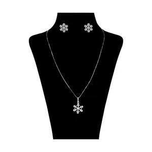 نیم ست نقره زنانه مدل دانه برف