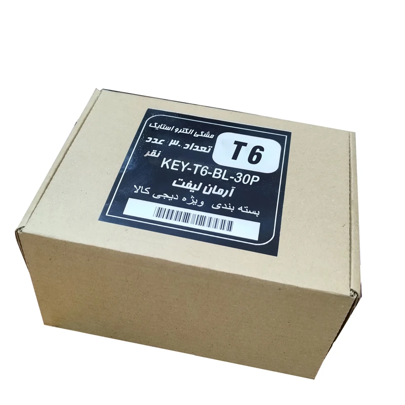 عکس شماره 2 : کلید قفل درب آسانسور آرمان لیفت مدل key-t6-bl-30p بسته 30عددی