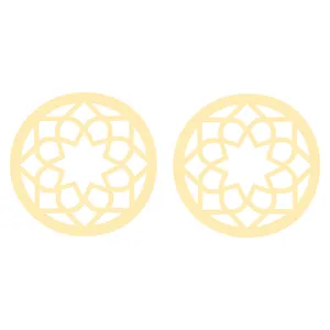 گوشواره طلا 18 عیار زنانه کرابو طرح نقش اسلیمی مدل Kr5163