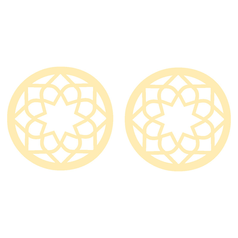 گوشواره طلا 18 عیار زنانه کرابو طرح نقش اسلیمی مدل Kr5163