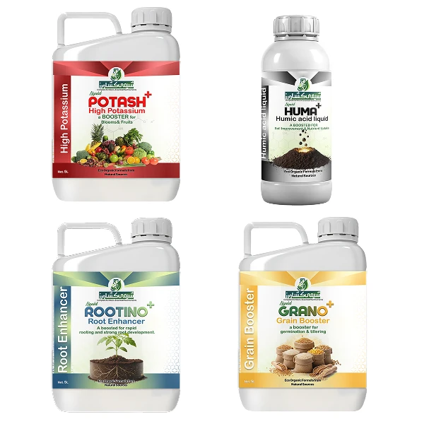 کود مایع گندم و جو شیمی کشاورز مدل تقویت و افزایش تناژ مناسب برای نیم هکتار حجم 5 لیتر بسته 4 عددی