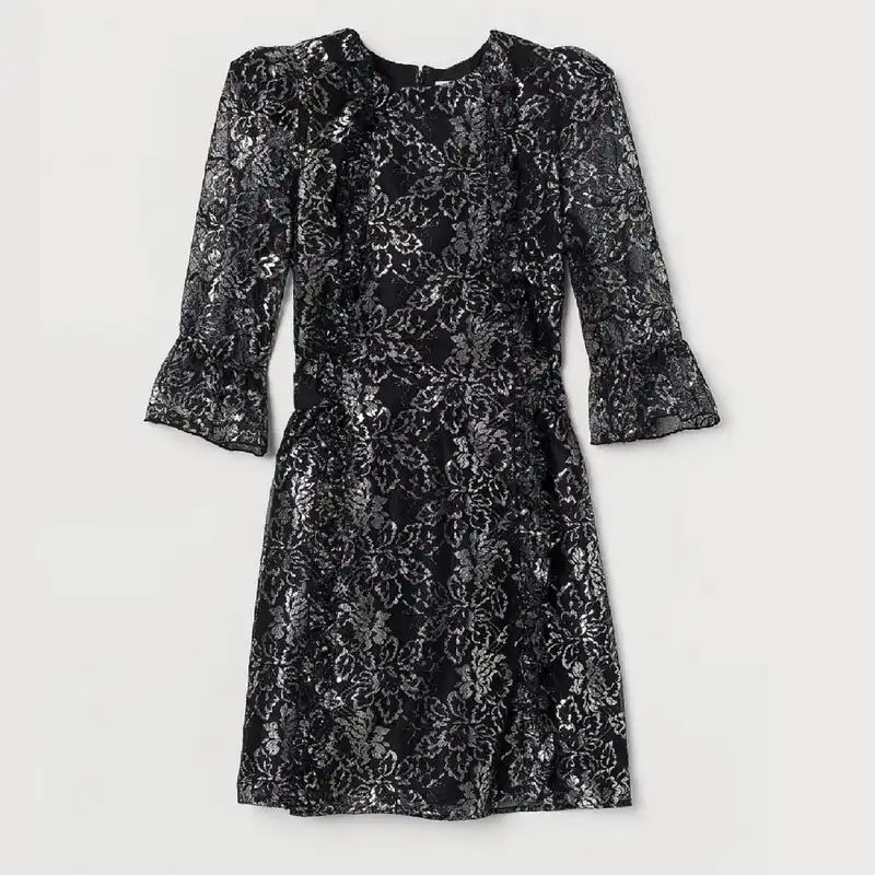 ست پیراهن و رویه زنانه اچ اند ام مدل متالیک کد 005